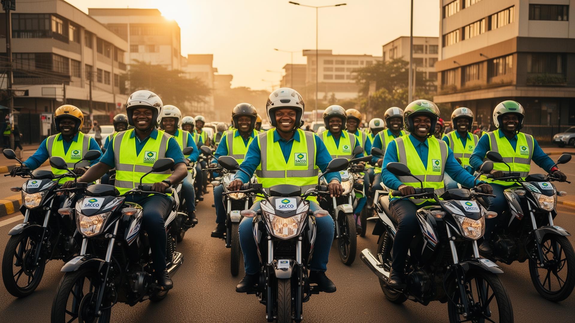 Organized boda boda SACCO riders in Nairobi